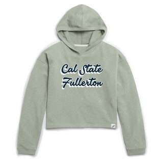 League Cal State Fullerton the Wedge Crop Hoodie - Green